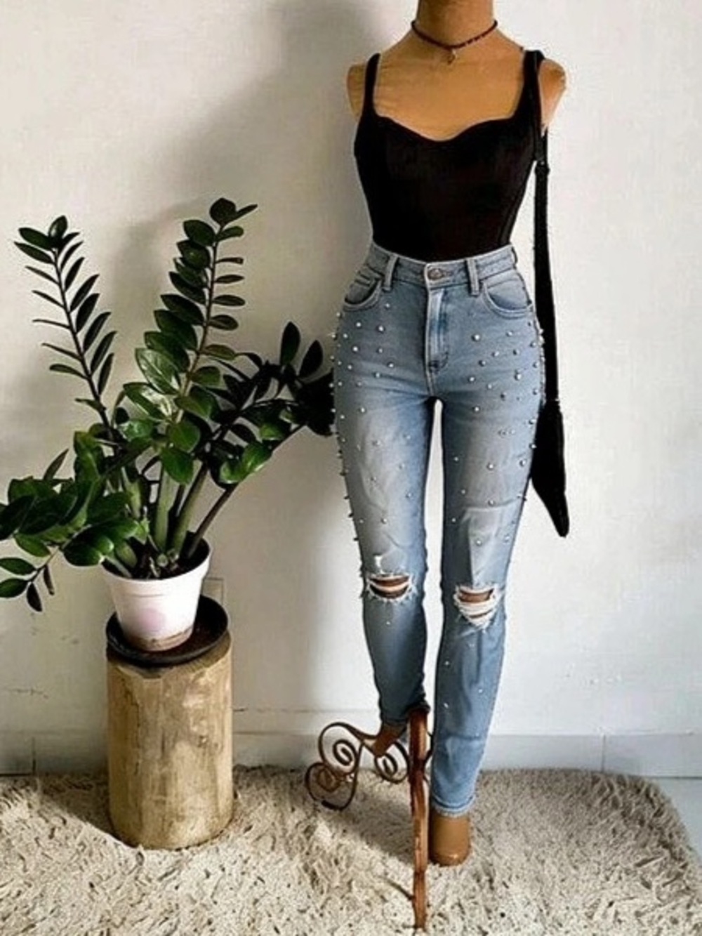 Rock Revival Rocco Studded Skinny Jeans Waist 27 NWT
